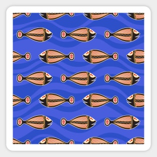 Abstract aboriginal art fish Pattern Sticker